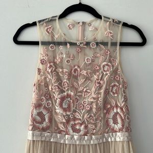 Floral Pink Dress with Floral Embroidery